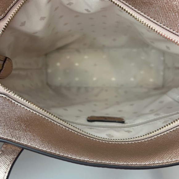 NWT Kate Spade Tinsel Glitter Fabric Shoulder Tote Bag K9338 Rose Gold - Picture 11 of 15